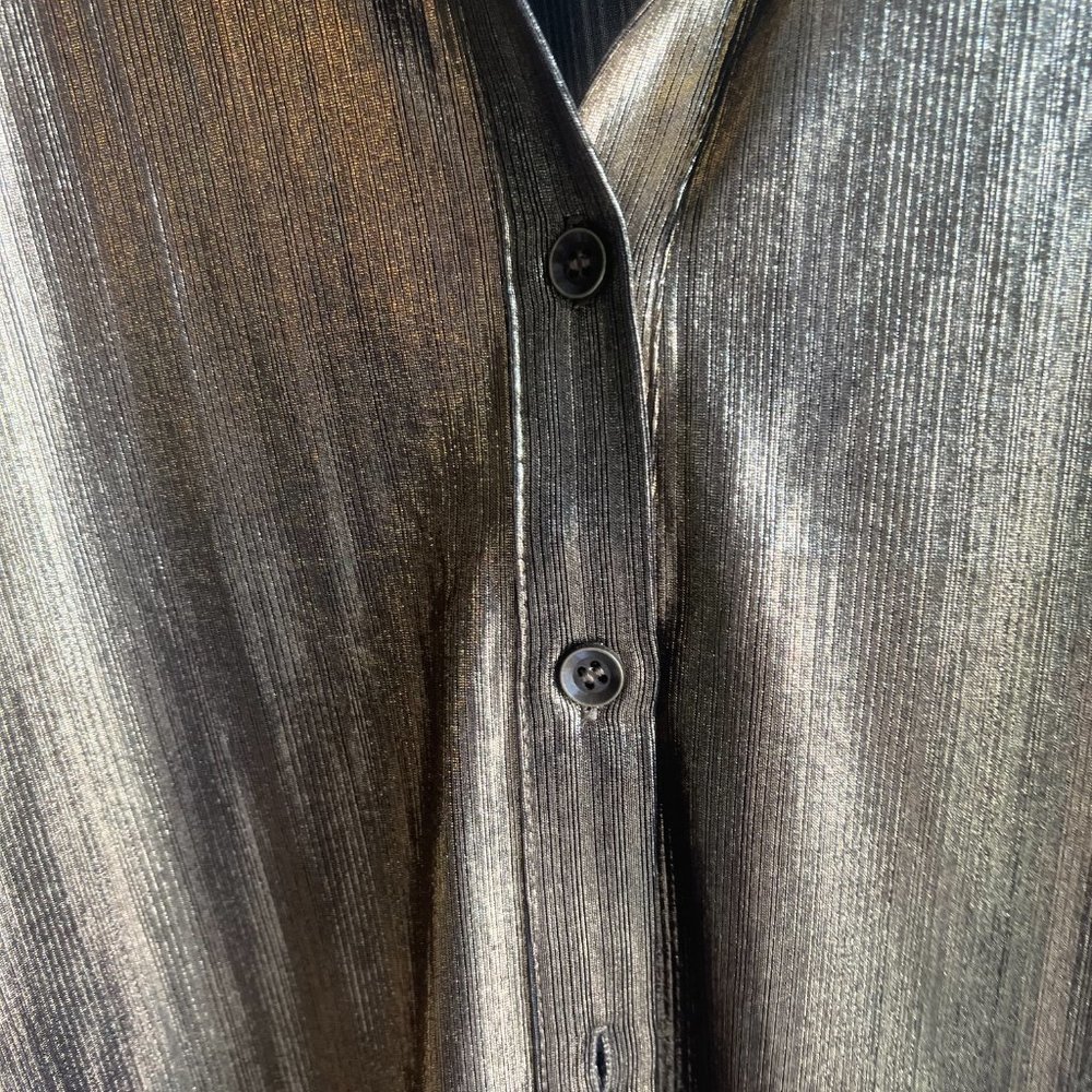 Raquel Metallic Button Down Top - Picture 3 of 6